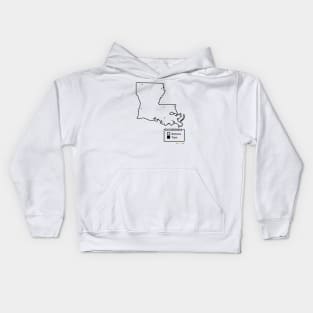 Louisiana Bottoms / Tops Map Kids Hoodie